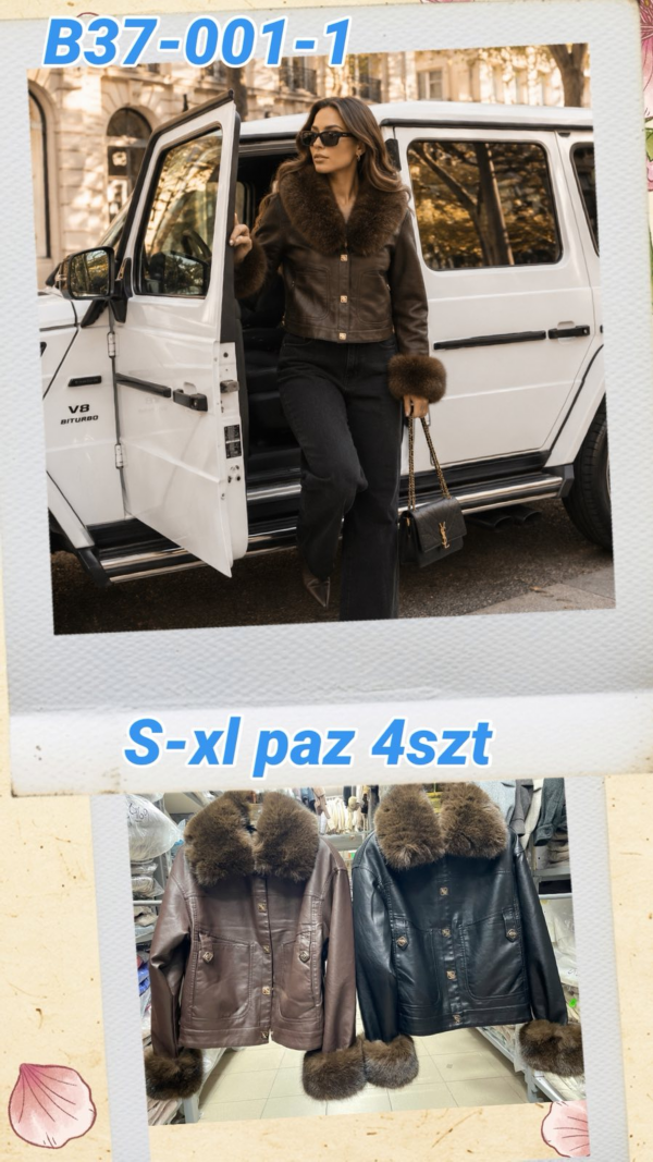 Kurtki damskie skórzana Roz S-XL, 1 Kolor Paczka 4 szt